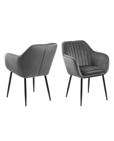 Krzesło Emilia Velvet dark grey/black