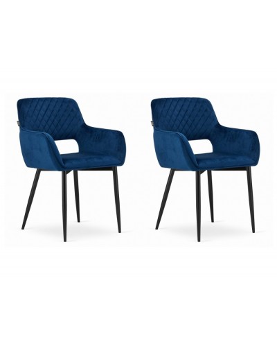 Niebieskie krzesła ALVIN aksamit tapicerowane krzesło 2szt