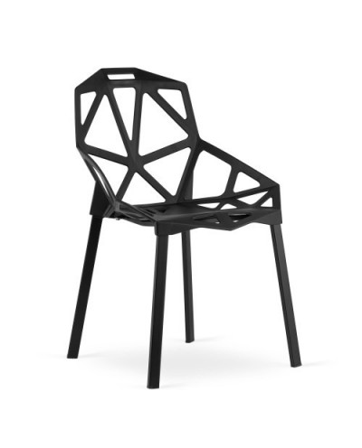 Designerskie krzesło ażurowe VIDAR czarne - komplet 4szt