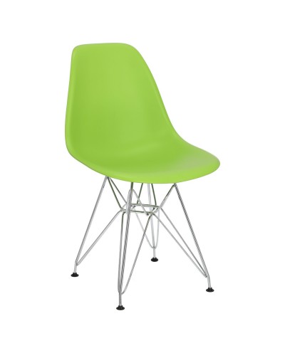 Krzesło P016 PP zielone, chromowane nogi