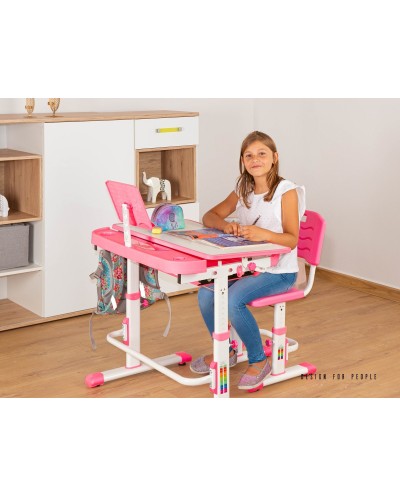 Zestaw dla dziecka RÓŻOWE biurko + krzesło dziecięce CANDY