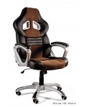 Obrotowy fotel biurowy DYNAMIQ V15 czarny brązowe dodatki - Unique