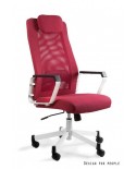Czerwony fotel biurowy obrotowy FOX siatka - Unique