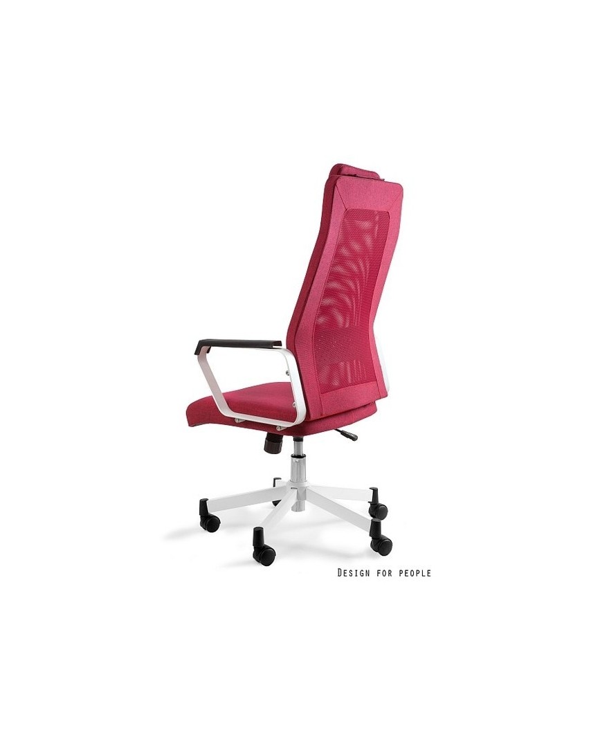Czerwony fotel biurowy obrotowy FOX siatka - Unique