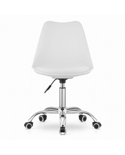 Biurowe krzesło obrotowe ALBA na kółkach - białe