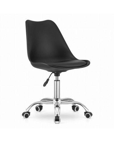Biurowe krzesło obrotowe ALBA na kółkach - czarne