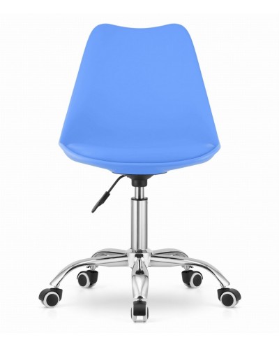 Biurowe krzesło obrotowe ALBA na kółkach - niebieskie