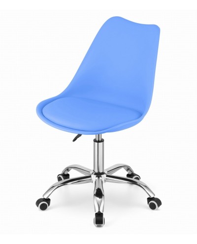 Biurowe krzesło obrotowe ALBA na kółkach - niebieskie