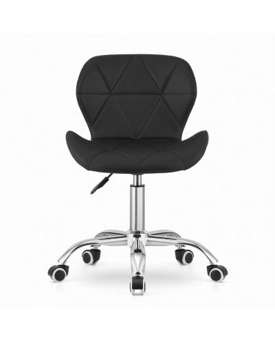Krzesło obrotowe w stylu skandynawskim AVOLA - czarne ekoskóra