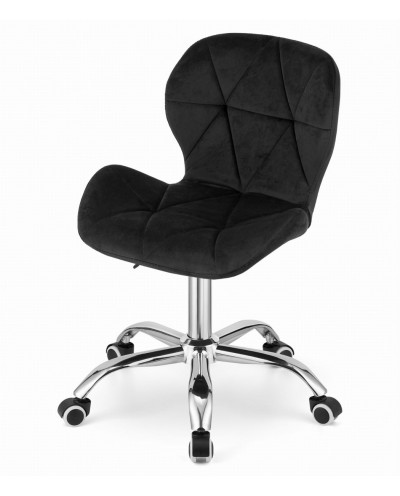 Krzesło obrotowe w stylu skandynawskim AVOLA - czarne aksamit