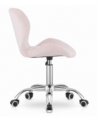 Krzesło obrotowe w stylu skandynawskim AVOLA - różowe aksamit
