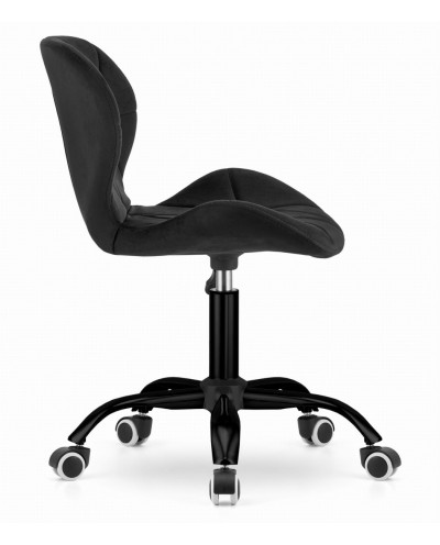 Skandynawskie krzesło biurowe NOTO czarne aksamit