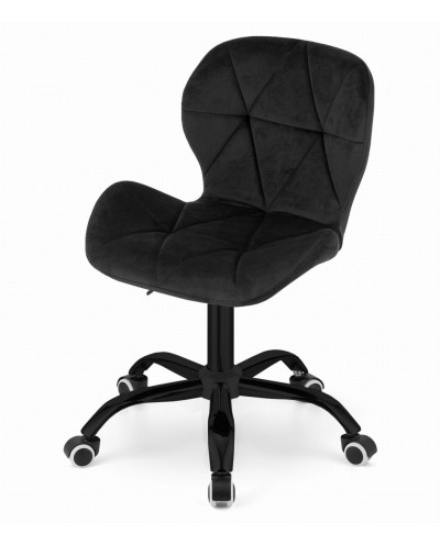 Skandynawskie krzesło biurowe NOTO czarne aksamit