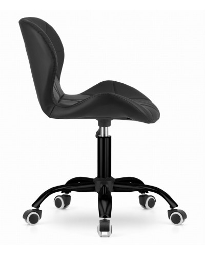 Skandynawskie krzesło biurowe NOTO czarne eko-skóra