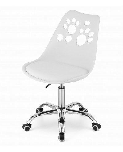 Białe krzesło obrotowe PRINT biurowe na kółkach