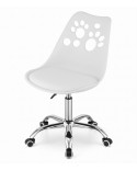 Białe krzesło obrotowe PRINT krzesło do biurka na kółkach
