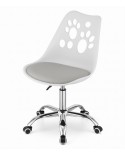 Krzesło obrotowe PRINT biało-szare krzesło do biurka na kółkach