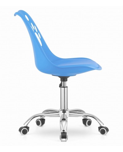 Niebieskie krzesło do biurka PRINT obrotowe na kółkach