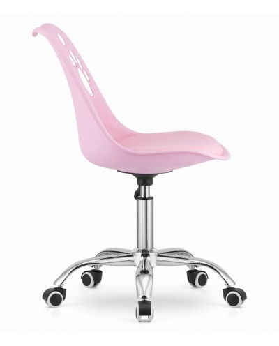 Różowe krzesło do biurka PRINT obrotowe na kółkach