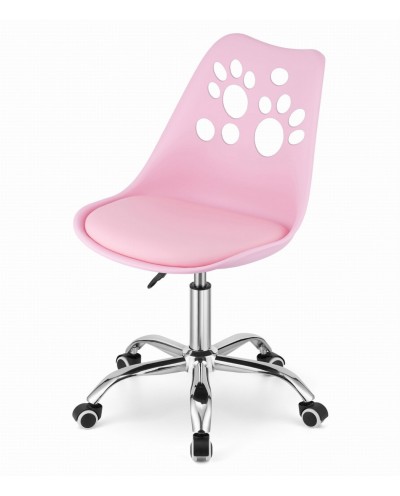 Różowe krzesło do biurka PRINT obrotowe na kółkach