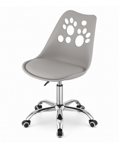 Szare krzesło do biurka PRINT obrotowe na kółkach