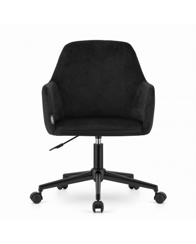 Tapicerowany fotel czarny materiałowy NARNI biurowy kółka