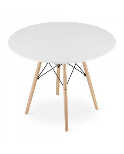 Skandynawski stół TODI Okrągły 100cm - biały