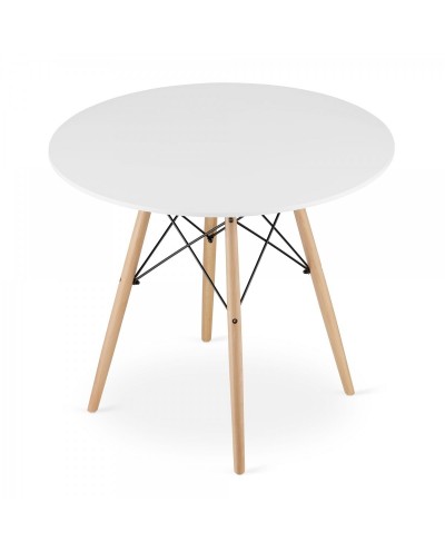 Skandynawski stół TODI Okrągły 90cm - biały