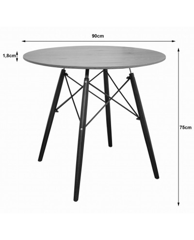Skandynawski stół TODI Okrągły 90cm - dąb