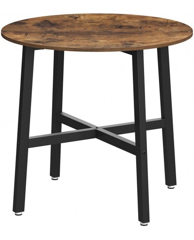 Okrągły stół w stylu LOFT drewno stolik czarne metalowe nogi