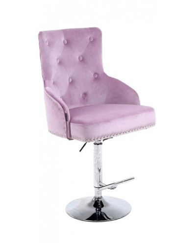 CLARIS elegancki fotel wrzosowy welur - wysoki dysk