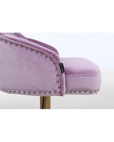 CLARIS elegancki fotel wrzosowy welur - wysoki dysk