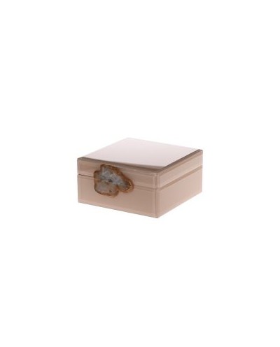 Pudełko ozdobne cofanetto z uchwytem z agatu 16x16x7,5 cm