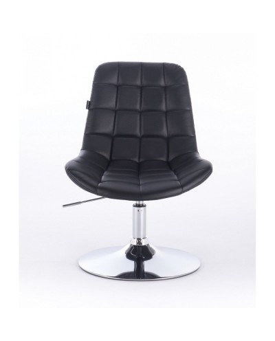 Niklas - Krzesło tapicerowane czarną ekologiczną skórą