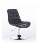 Niklas - Krzesło tapicerowane czarną ekologiczną skórą