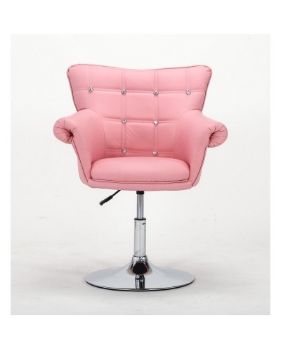 LORA CRISTAL - Fotel różowy z kółkami