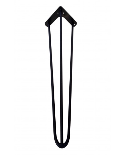 Metalowa noga Hairpin fi10 trzy pręty H71cm czarna