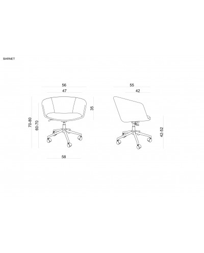 Barnet - krzesło z ekoskóry szare
