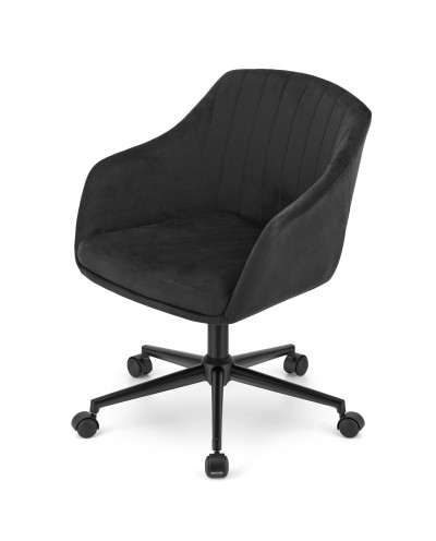 Krzesło obrotowe w stylu skandynawskim AVOLA - ciemnoszare aksamit