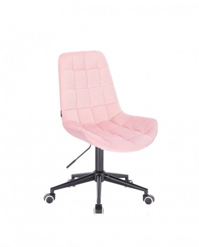 Krzesło w stylu skandynawskim NIKLAS pudrowy róż - kółka czarne