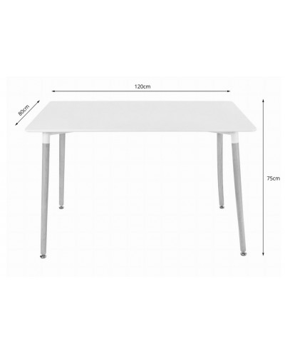 Skandynawski stół do jadalni prostokąt ADRIA 120cm x 80cm - czarny
