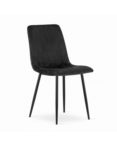 Krzesło LAVA - czarny aksamit / nogi kolor czarny x 4