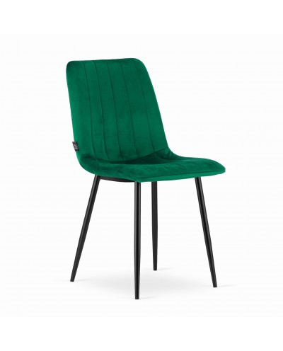Krzesło LAVA - ciemna zieleń aksamit / nogi kolor czarny x 4