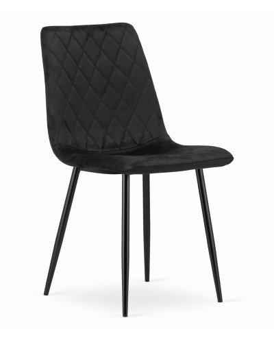 Krzesło TURIN - czarny aksamit x 4 szt