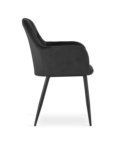 Krzesło DAKAR - czarny aksamit x 2 szt