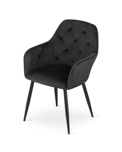 Krzesło DAKAR - czarny aksamit x 2 szt