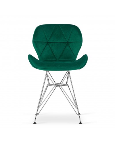 Krzesło NEST - aksamit zielony / nogi srebrne x 4 szt