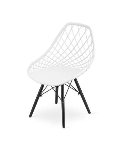 Krzesło SAKAI - białe / nogi czarne x 4 szt
