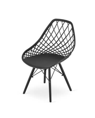 Krzesło SAKAI - czarne / nogi czarne x 4 szt
