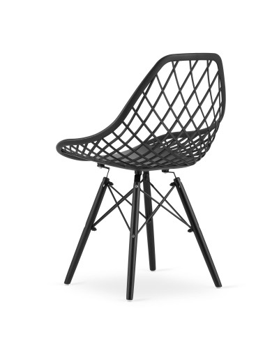 Krzesło SAKAI - czarne / nogi czarne x 4 szt